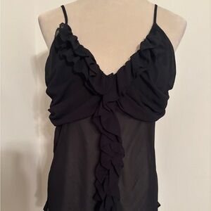 H&M Black Ruffled Camisole Top